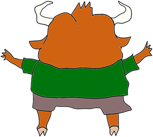 Mumu with arms open, ready to welcome the herd